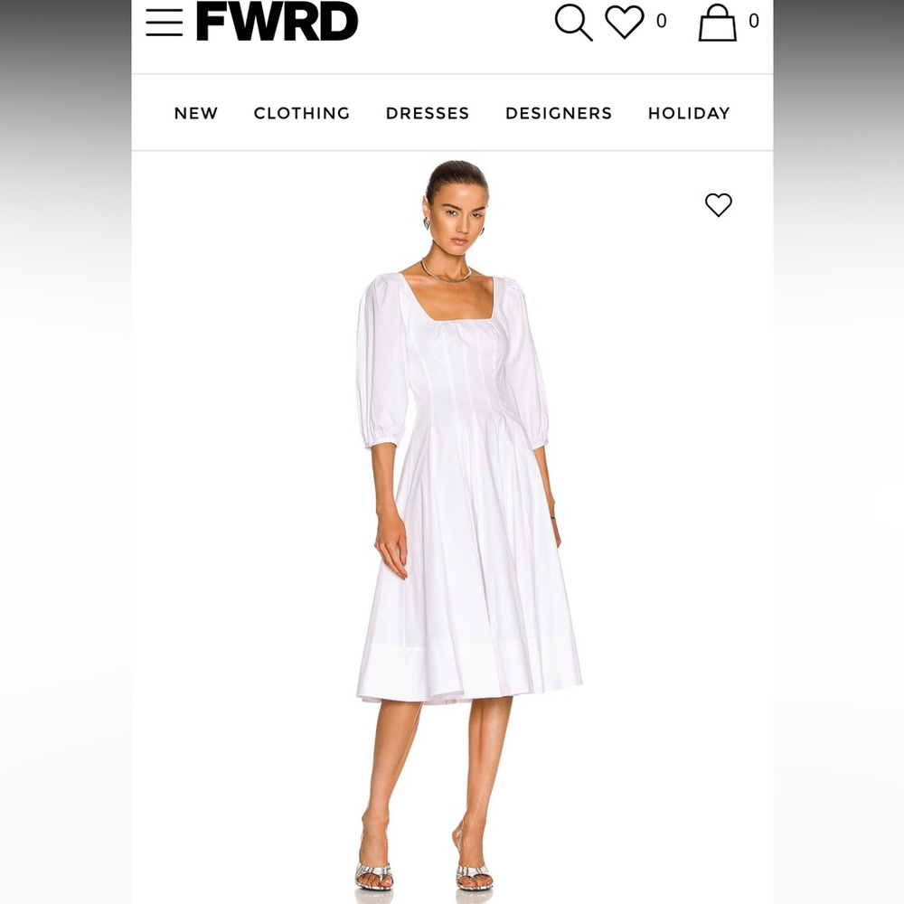 STAUD White Midi Dress NWT